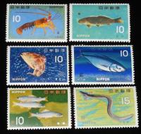 【切手】魚介シリーズ　全12種セット　日本郵便　昭和41年～42年
