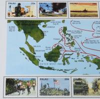 【切手】パラオ切手　第二次世界大戦50周年 1944年　10枚入シート/米軍サイパン島攻略