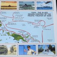 【切手】パラオ切手　第二次世界大戦50周年 1944年　10枚入シート/米軍サイパン島攻略