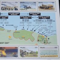 【切手】パラオ切手　第二次世界大戦50周年 1944 ノルマンディー上陸作線　10枚入シート