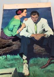 スクラップ資料（台紙貼り）  1950年代広告風・男性・女性