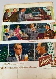 スクラップ資料（台紙貼り）  Schlitz Brewing Company・ビール広告・パーティ風