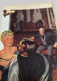 スクラップ資料（台紙貼り）  サスペンス挿絵風・女性・男性・高齢男性