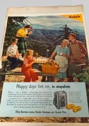 スクラップ資料（台紙貼り）  ファミリー広告風・家族・人物／Kodak 写真フィルム／アメリカ
