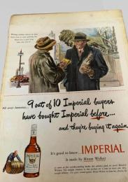 スクラップ資料（台紙貼り）  酒類広告風・Hiram Walker・蒸留酒ブランド