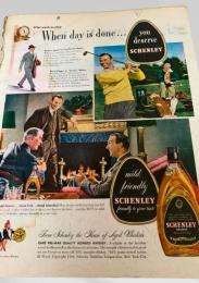 スクラップ資料（台紙貼り）  ウイスキー広告風・男性・Schenley ウイスキー