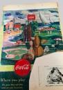 スクラップ資料（台紙貼り）  清涼飲料広告風・スポーツ・風景・コカコーラ