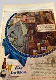 スクラップ資料（台紙貼り）  雑誌広告スクラップ／男性／Pabst Blue Ribbon ビール