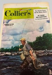 スクラップ資料（台紙貼り）  アメリカ雑誌表紙風・男性・釣り