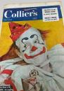 スクラップ資料（台紙貼り）  週刊誌表紙風・男性（ピエロ）／米国週刊誌（Collier’s）