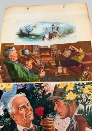 スクラップ資料（台紙貼り）  広告ポスター風・男性／生活