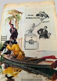 スクラップ資料（台紙貼り）  モノクロ写真風・女性・男性