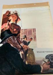 スクラップ資料（台紙貼り）  ロマンス挿絵風・女性