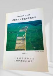 一般国道23号 中勢道路 埋蔵文化財発掘調査概報Ⅲ
