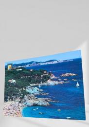 スペイン・コスタ・ブラバの海岸絵葉書：Platja d'Aroと手書きメッセージ