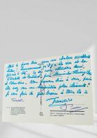 スペイン・コスタ・ブラバの海岸絵葉書：Platja d'Aroと手書きメッセージ