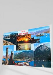 絵葉書：セール＝ポンソン湖（Lac de Serre-Poncon）の風景とメッセージ