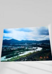 1986年5月16日 川と住宅地のパノラマ写真