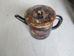 会津漆器　会津絵菊漆絵湯桶