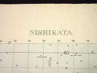 地形図　九州　鹿児島　西方町(左側　薩摩川内市)50000分の1　1枚