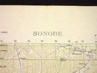 地形図　京都　園部町(右側上部 現在の南丹市)　50000分の1 日本語表記なし 1枚