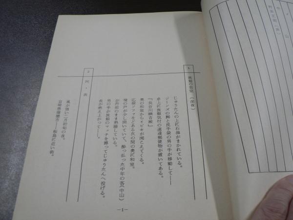 台本 突然の明日 火曜サスペンス劇場 1983 脚本服部佳 紺野