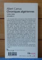 【folio】 アルジェリア・クロニクル（1939-1958）  アルベール・カミュ　：　Chroniques algériennes, 1939-1958  ActuellesⅢ　〔フランス語〕