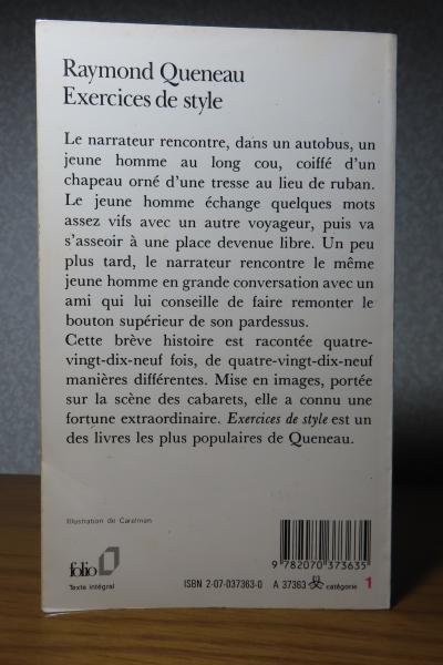 文体練習　レーモン.クノー exercices de style 翻訳版 文体練習 レーモン・クノー ： Exercices de Style folio〔洋書