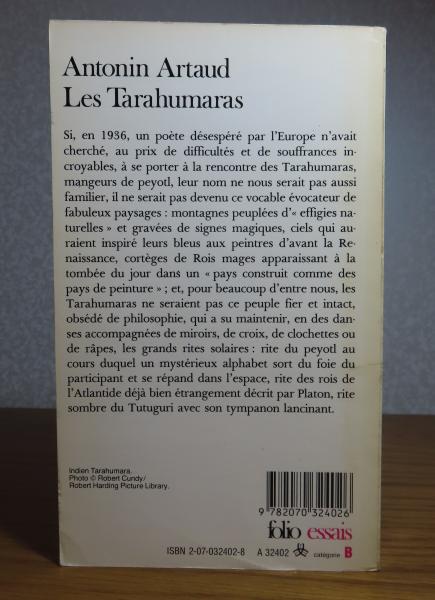 タラウマラ　A・アルトー folio】 タラウマラ アントナン・アルトー ： Les Tarahumaras