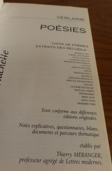 ヴェルレーヌ詩選集 ポール・ヴェルレーヌ ： Poésies Verlaine