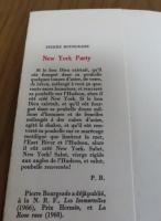 【Le Chemin/Gallimard】 ニューヨーク・パーティ　ピエール・ブールジャド　：　New york party　〔洋書/フランス語〕