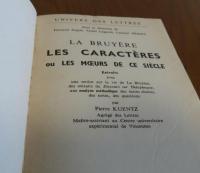仏） Les Caractères ou les Mœurs de ce siècle　　La Bruyère
