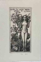 林由紀子　銅版蔵書票「死と乙女　第三楽章スケルツオ」　