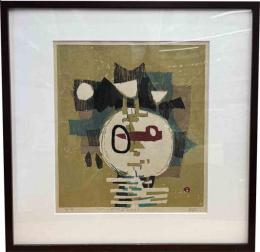 畦地梅太郎木版画　「夏山の顔」