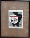 畦地梅太郎木版画　「さかな」