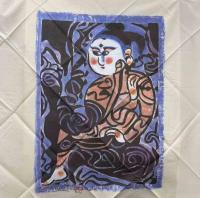 棟方志功 板画 御風呂敷　 「唐衣の柵」