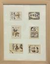 関野凖一郎 蔵書票6葉　額付