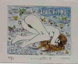 古沢岩美　銅版蔵書票　