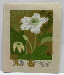 伊藤卓美　木版蔵書票　「木苺」