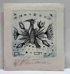 kjeld simonsen 銅版蔵書票　デンマーク