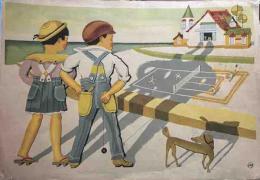 武井武雄　「影法師」　コドモノクニ秋ノ増刊「武井武雄童画集」第Ⅰ輯より