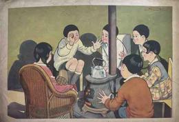 岡本帰一　「コドモノクニ」臨時號　第十巻第六號　本文絵と裏表紙