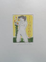 横田稔　銅版蔵書票「裸婦」18