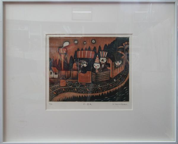 金沢一彦銅版画「赤い蒸機」 / 古本、中古本、古書籍の通販は