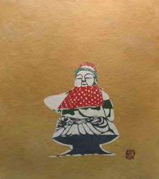 神崎温順　型染絵　仏像シリーズf