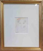 萩原英雄　色鉛筆画　「少女」(仮題）
