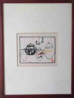 芹沢銈介　型染絵「百匁の今治茶釜」