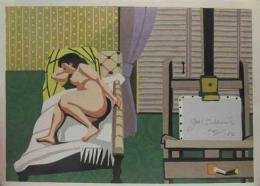 関野凖一郎木版画「裸婦と女優」