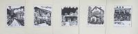 菊地隆知木版画　「JR米坂線の駅舎」13図