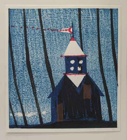 清宮質文木版画 「丘の家」 / 古本、中古本、古書籍の通販は「日本の